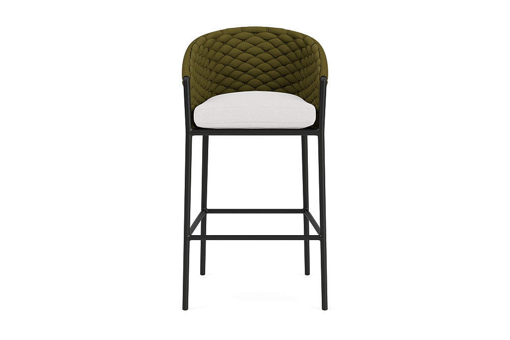 Lloyd Flanders Escape Bar Stool — Matte Charcoal / Canvas Natural — manufacturer configuration [67823141257310]