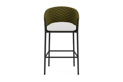 Lloyd Flanders Escape Bar Stool — Matte Charcoal / Canvas Natural — manufacturer configuration [67823141257310]