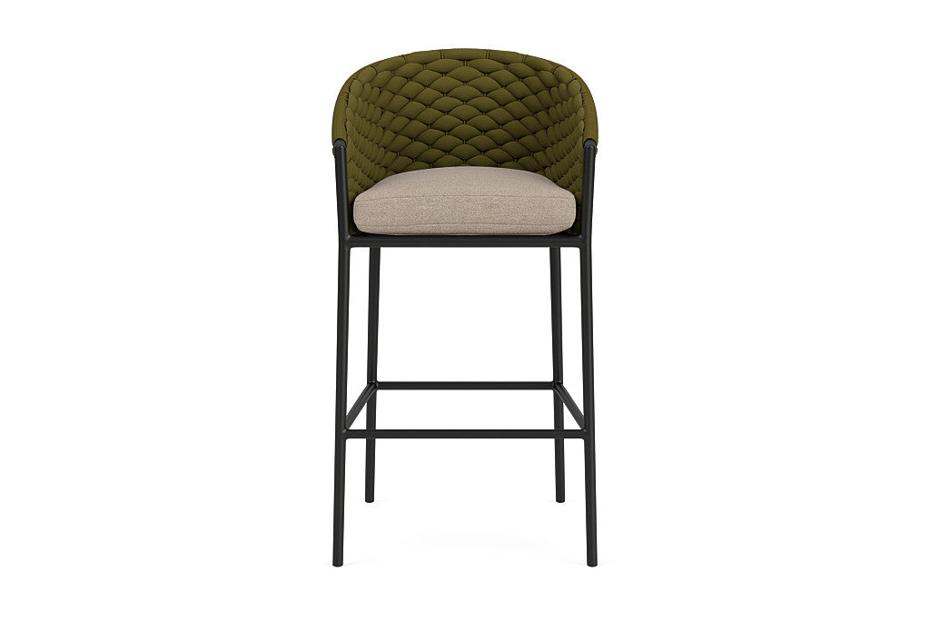Lloyd Flanders Escape Bar Stool — Matte Charcoal / Demo Oatmeal — manufacturer configuration [67823141355614]