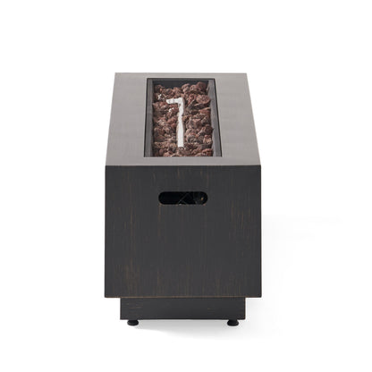Modern Dark Grey 40' Outdoor Iron Propane Fire Pit