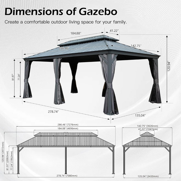 12x24FT Outdoor Gazebo