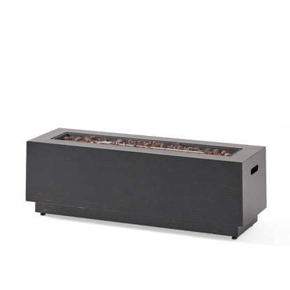 Modern Dark Grey 40' Outdoor Iron Propane Fire Pit