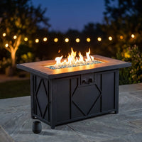 42 In. 60,000BTU Fire Pit Propane Gas Fire Pit Table Rectangular Tabletop — Studio Shot