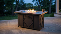 42 In. 60,000BTU Fire Pit Propane Gas Fire Pit Table Rectangular Tabletop — Lifestyle
