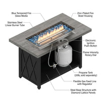 42 In. 60,000BTU Fire Pit Propane Gas Fire Pit Table Rectangular Tabletop — How It Works