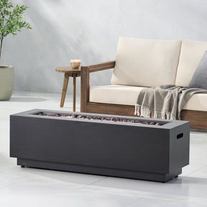 Modern Dark Grey 40' Outdoor Iron Propane Fire Pit