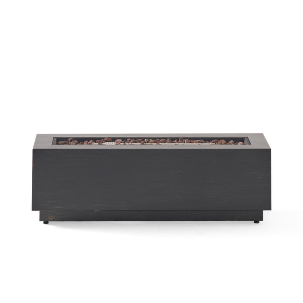 Modern Dark Grey 40' Outdoor Iron Propane Fire Pit