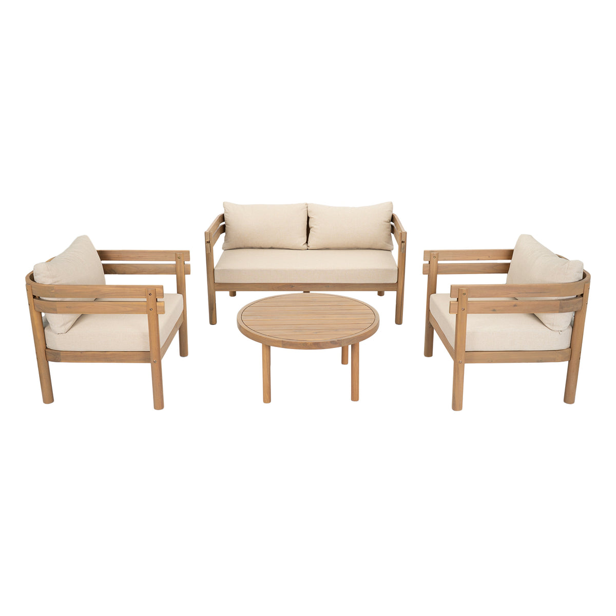 4-Piece Acacia Wood Patio Furniture Set