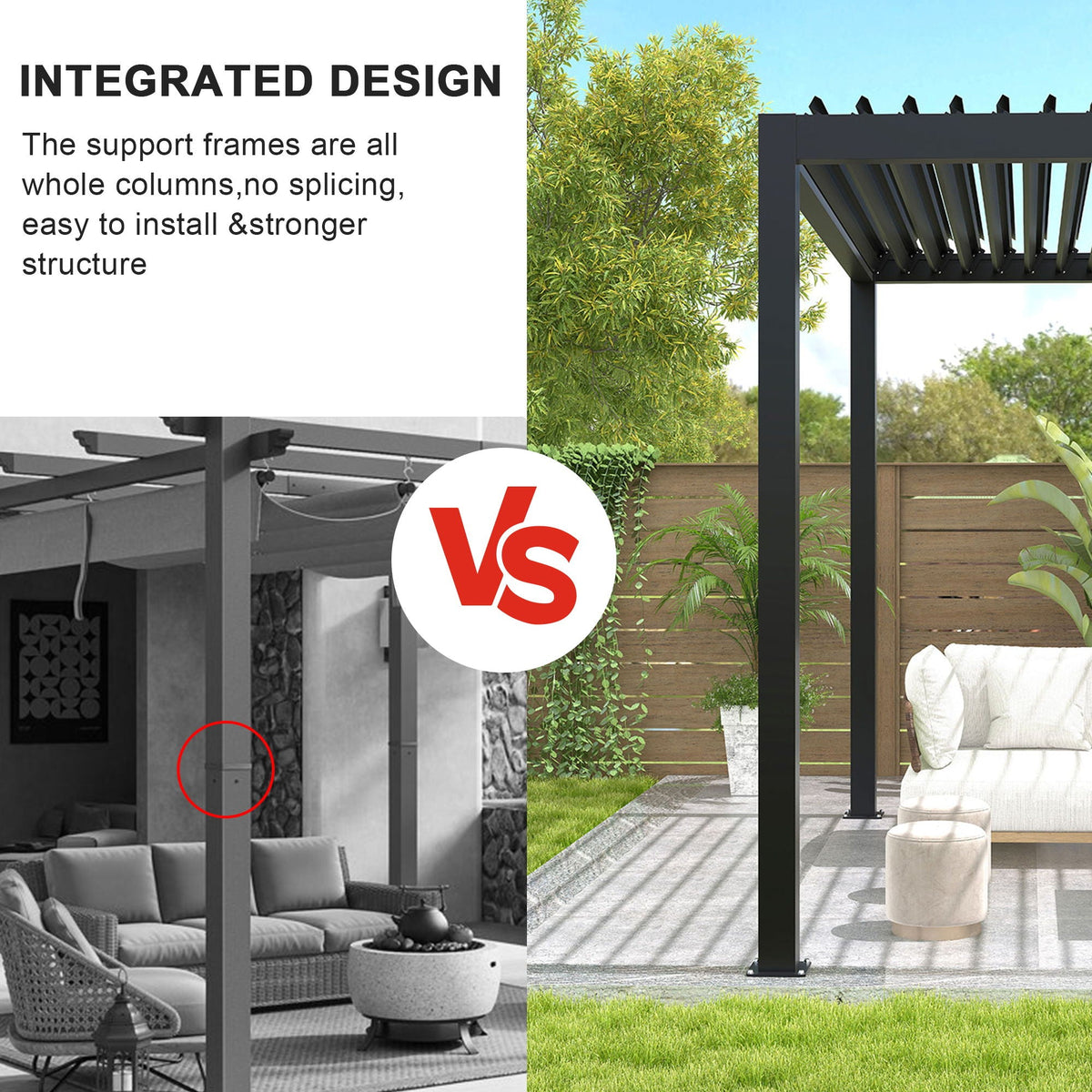 10x19 Louver Pergola Aluminium Frame & Louvers