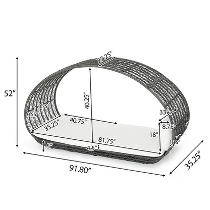 Abigal Outdoor Wicker Daybed With Cushion