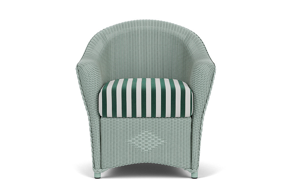 Lloyd Flanders Reflections Dining Armchair — Sea Glass / Safari White Stripe — manufacturer configuration [67823028306014]
