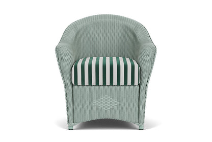 Lloyd Flanders Reflections Dining Armchair — Sea Glass / Safari White Stripe — manufacturer configuration [67823028306014]