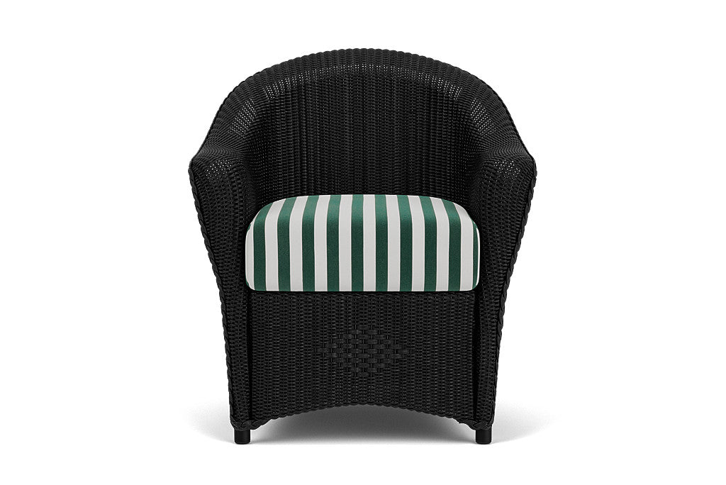 Lloyd Flanders Reflections Dining Armchair — Ebony / Safari White Stripe — manufacturer configuration [67823026339934]