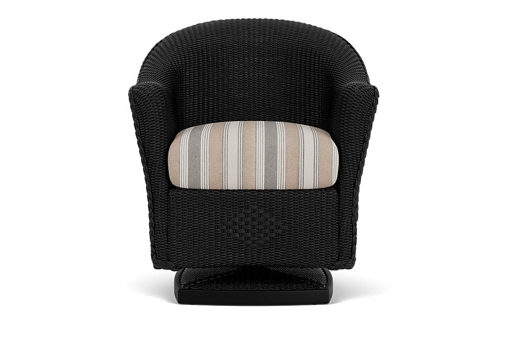 Lloyd Flanders Reflections Swivel Rocker Dining Armchair — Ebony / Purveyor Pewter — manufacturer configuration [67823059402846]