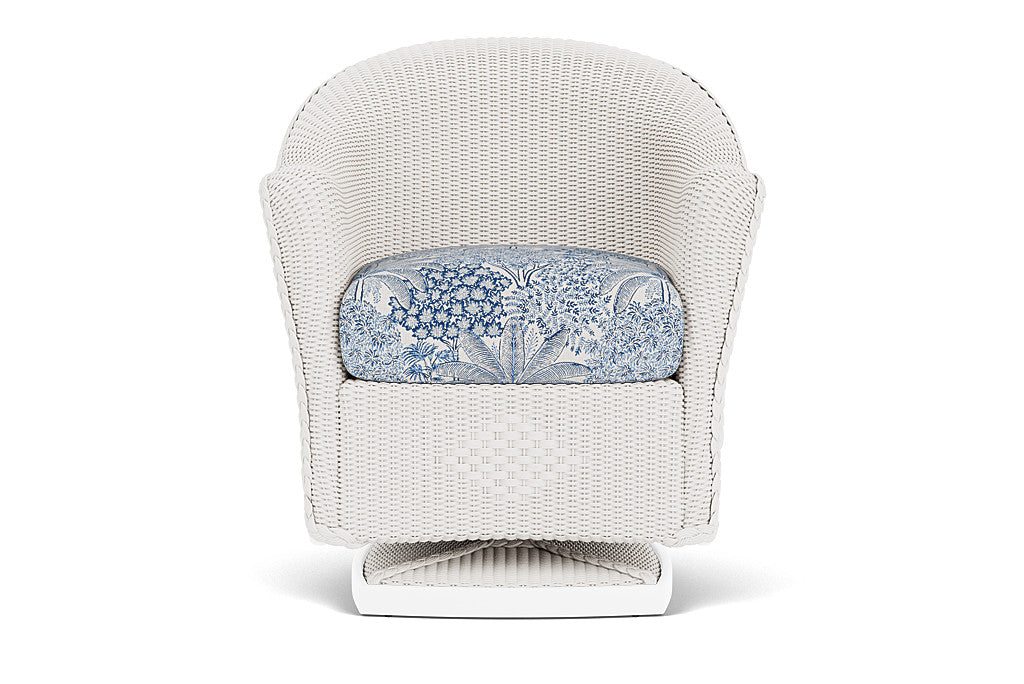 Lloyd Flanders Reflections Swivel Rocker Dining Armchair — White / Utopia Coastal — manufacturer configuration [67823062188126]