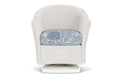 Lloyd Flanders Reflections Swivel Rocker Dining Armchair — White / Utopia Coastal — manufacturer configuration [67823062188126]