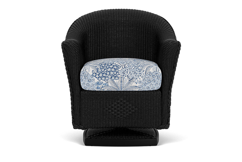 Lloyd Flanders Reflections Swivel Rocker Dining Armchair — Ebony / Utopia Coastal — manufacturer configuration [67823059566686]