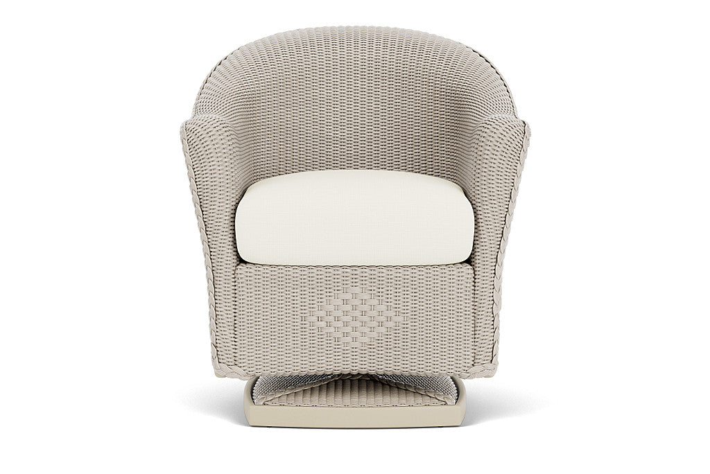 Lloyd Flanders Reflections Swivel Rocker Dining Armchair — Linen / Sailcloth Salt — manufacturer configuration [67823060025438]