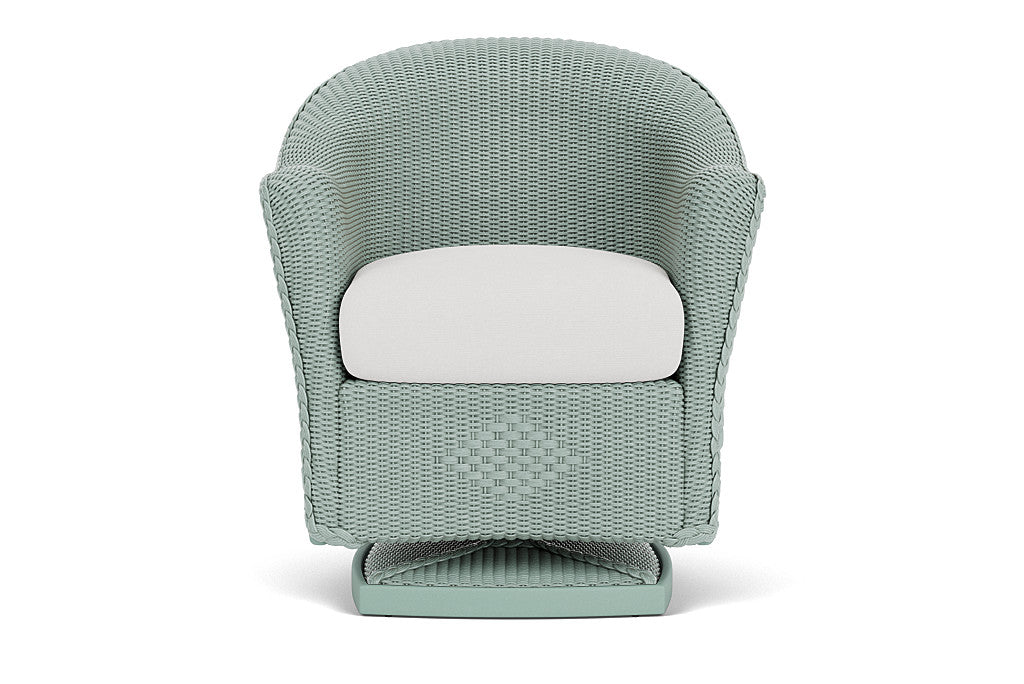 Lloyd Flanders Reflections Swivel Rocker Dining Armchair — Sea Glass / Canvas Natural — manufacturer configuration [67823061041246]
