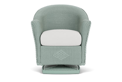 Lloyd Flanders Reflections Swivel Rocker Dining Armchair — Sea Glass / Canvas Natural — manufacturer configuration [67823061041246]