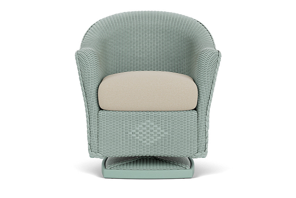 Lloyd Flanders Reflections Swivel Rocker Dining Armchair — Sea Glass / Rumba Straw — manufacturer configuration [67823061270622]