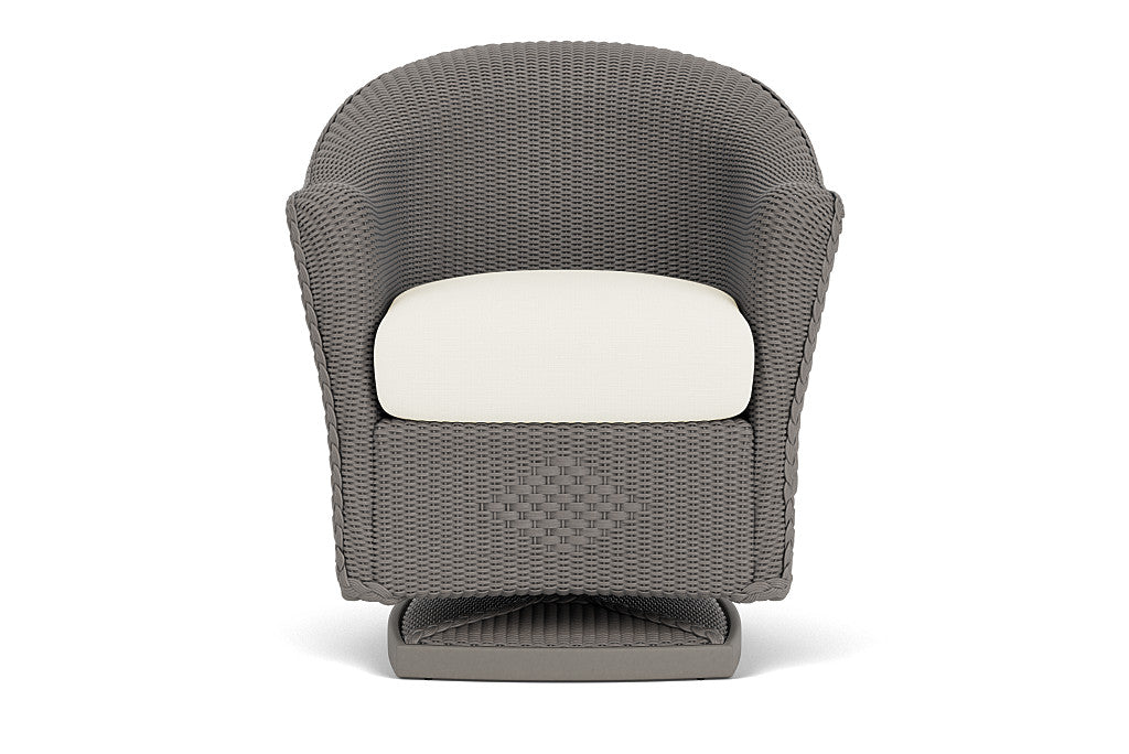 Lloyd Flanders Reflections Swivel Rocker Dining Armchair — Pewter / Sailcloth Salt — manufacturer configuration [67823060680798]