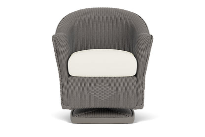 Lloyd Flanders Reflections Swivel Rocker Dining Armchair — Pewter / Sailcloth Salt — manufacturer configuration [67823060680798]
