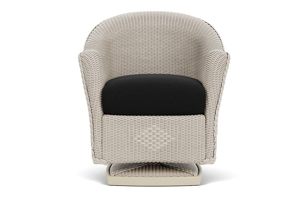 Lloyd Flanders Reflections Swivel Rocker Dining Armchair — Linen / Canvas Black — manufacturer configuration [67823060353118]