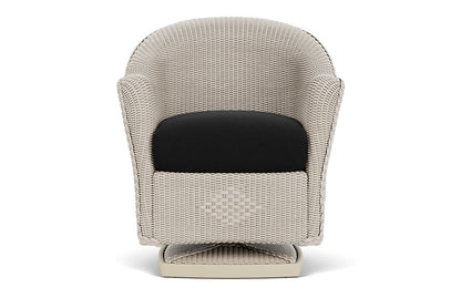 Lloyd Flanders Reflections Swivel Rocker Dining Armchair — Linen / Canvas Black — manufacturer configuration [67823060353118]