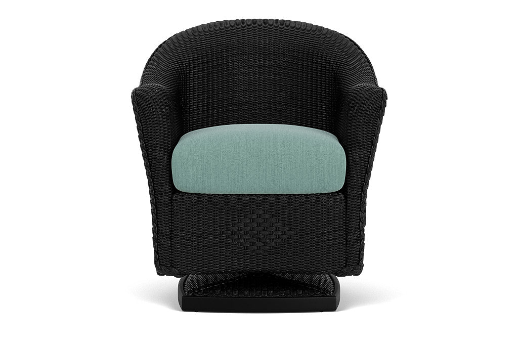 Lloyd Flanders Reflections Swivel Rocker Dining Armchair — Ebony / Loveboat Mint — manufacturer configuration [67823059140702]