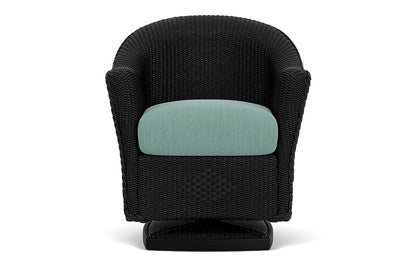 Lloyd Flanders Reflections Swivel Rocker Dining Armchair — Ebony / Loveboat Mint — manufacturer configuration [67823059140702]