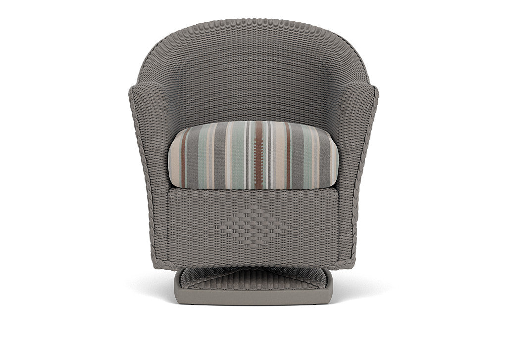 Lloyd Flanders Reflections Swivel Rocker Dining Armchair — Pewter / Lima Heron — manufacturer configuration [67823060975710]