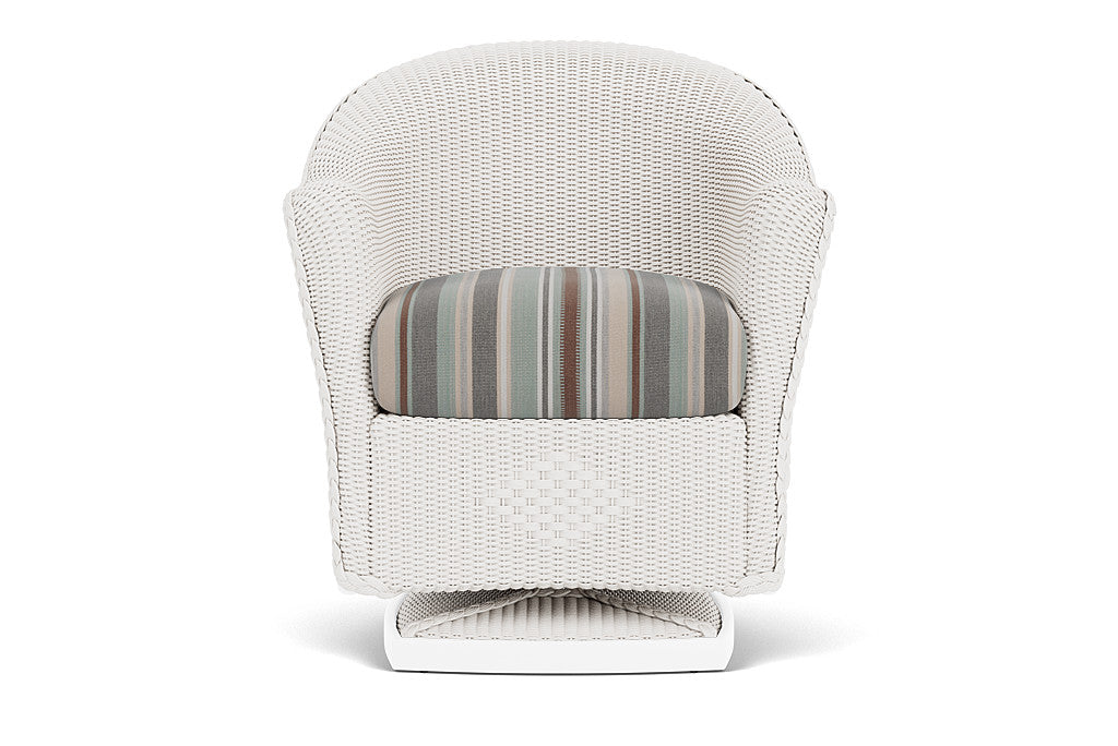 Lloyd Flanders Reflections Swivel Rocker Dining Armchair — White / Lima Heron — manufacturer configuration [67823062286430]