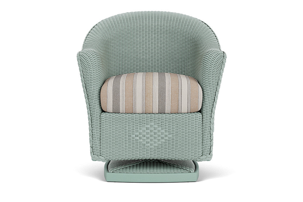 Lloyd Flanders Reflections Swivel Rocker Dining Armchair — Sea Glass / Purveyor Pewter — manufacturer configuration [67823061368926]