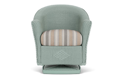 Lloyd Flanders Reflections Swivel Rocker Dining Armchair — Sea Glass / Purveyor Pewter — manufacturer configuration [67823061368926]