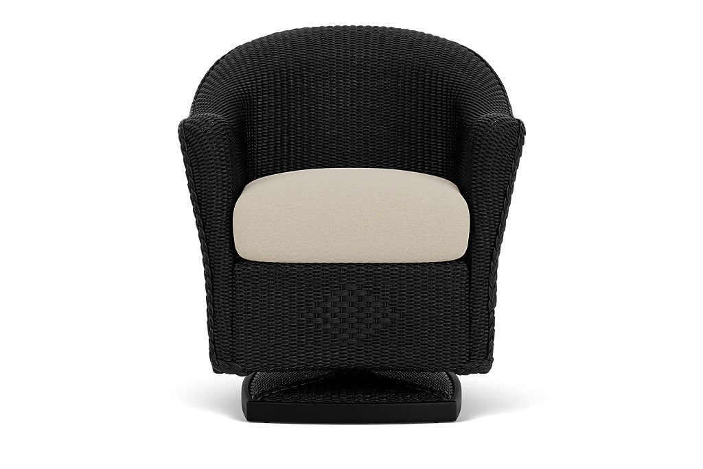 Lloyd Flanders Reflections Swivel Rocker Dining Armchair — Ebony / Rumba Straw — manufacturer configuration [67823059304542]