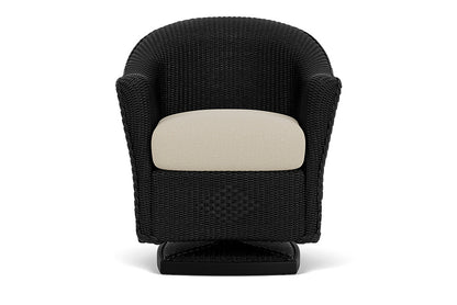 Lloyd Flanders Reflections Swivel Rocker Dining Armchair — Ebony / Rumba Straw — manufacturer configuration [67823059304542]