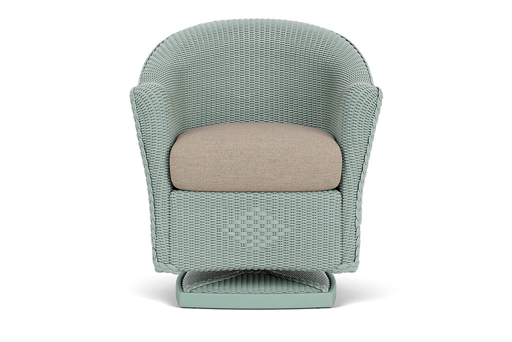 Lloyd Flanders Reflections Swivel Rocker Dining Armchair — Sea Glass / Demo Oatmeal — manufacturer configuration [67823061139550]