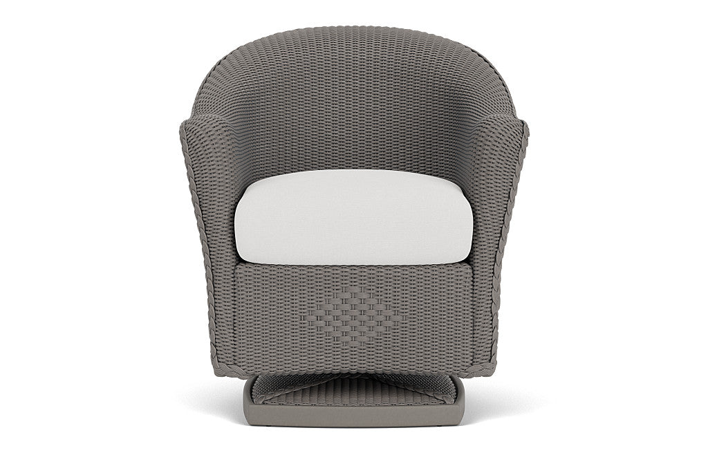 Lloyd Flanders Reflections Swivel Rocker Dining Armchair — Pewter / Canvas Natural — manufacturer configuration [67823060385886]