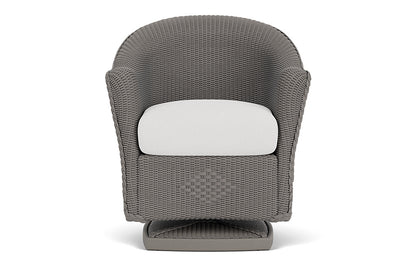 Lloyd Flanders Reflections Swivel Rocker Dining Armchair — Pewter / Canvas Natural — manufacturer configuration [67823060385886]