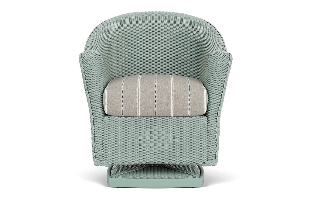 Lloyd Flanders Reflections Swivel Rocker Dining Armchair — Sea Glass / Sandy Point Stone — manufacturer configuration [67823061172318]
