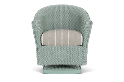 Lloyd Flanders Reflections Swivel Rocker Dining Armchair — Sea Glass / Sandy Point Stone — manufacturer configuration [67823061172318]