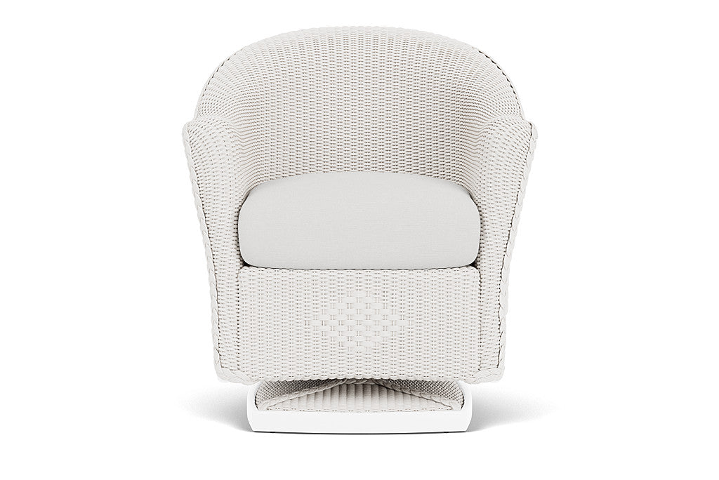 Lloyd Flanders Reflections Swivel Rocker Dining Armchair — White / Canvas Natural — manufacturer configuration [67823061696606]