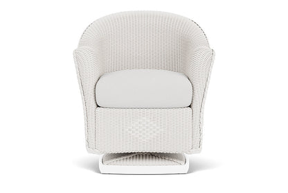 Lloyd Flanders Reflections Swivel Rocker Dining Armchair — White / Canvas Natural — manufacturer configuration [67823061696606]