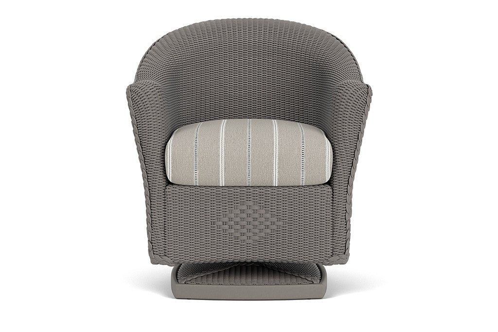 Lloyd Flanders Reflections Swivel Rocker Dining Armchair — Pewter / Sandy Point Stone — manufacturer configuration [67823060516958]