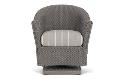 Lloyd Flanders Reflections Swivel Rocker Dining Armchair — Pewter / Sandy Point Stone — manufacturer configuration [67823060516958]