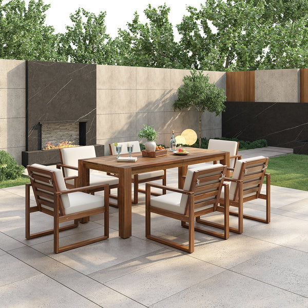 TREXM Patio Table and Chairs Set, Outdoor Dining Set for 6