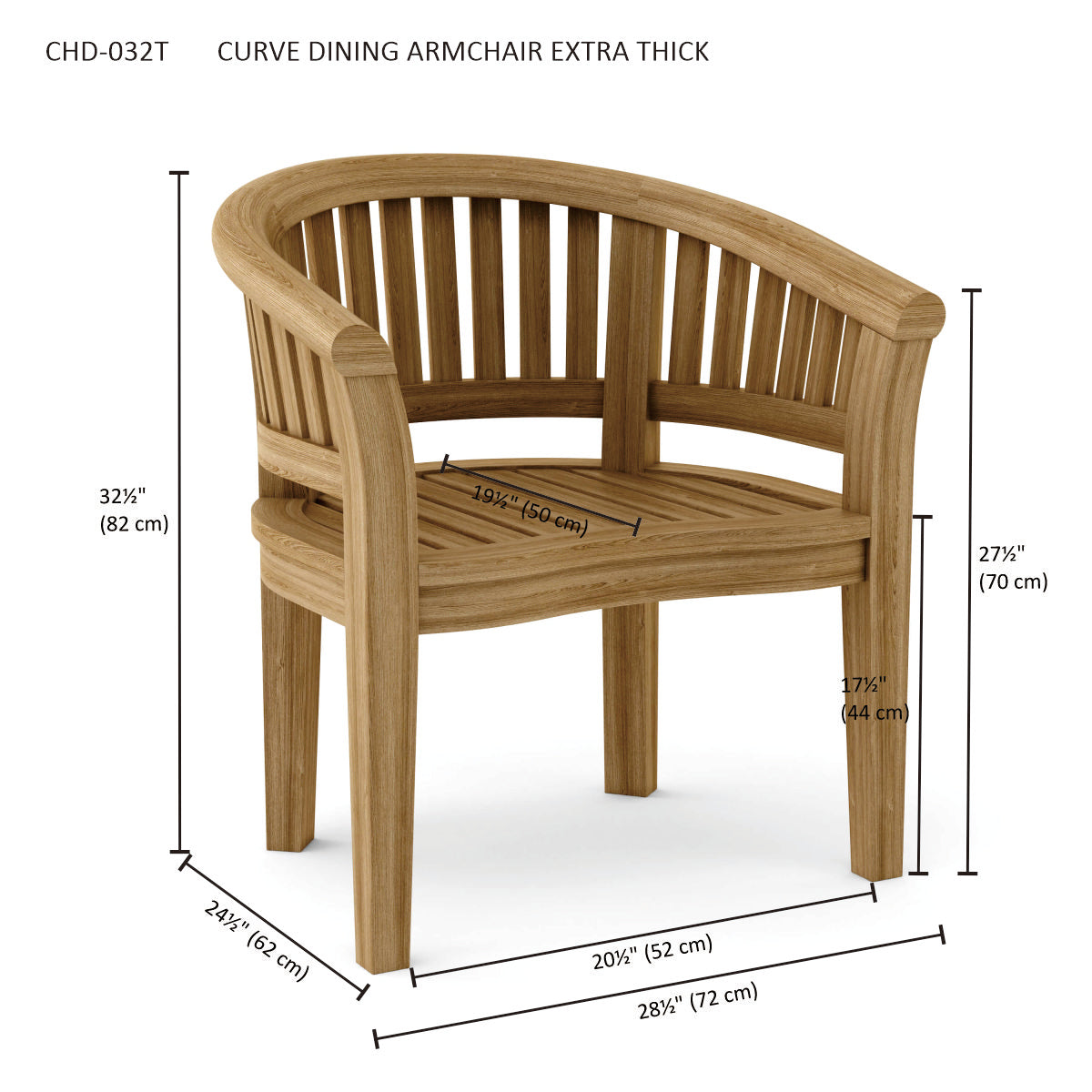 CURVE DINING ARMCHAIR EXTRA THICK