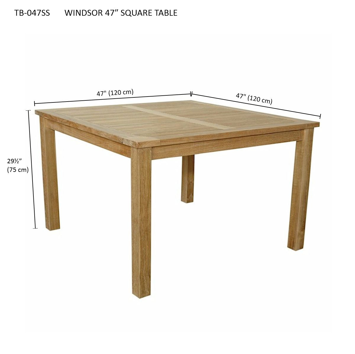 WINDSOR 47″ SQUARE TABLE