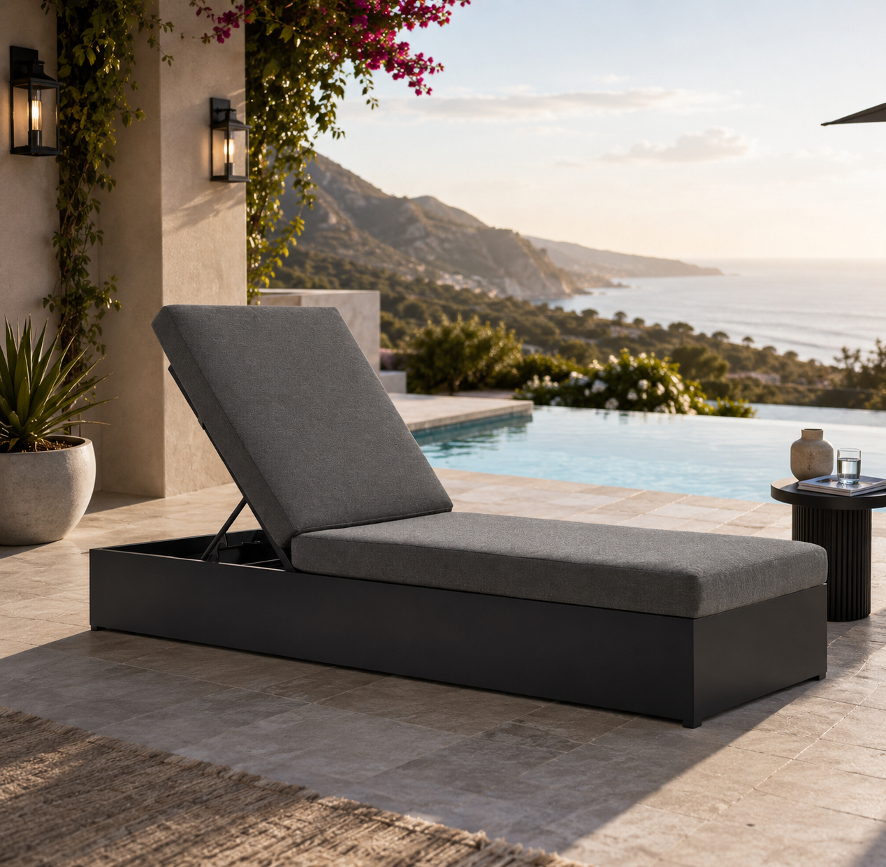 Tahoe Outdoor Patio Powder-Coated Aluminum Chaise Lounge Chair by Modway